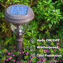 LeiDrail Solar Lights Outdoor Pathway, 6 Pack LED Glass Metal Solar Garden Lights with 2 Modes, Garden Decor for Yard Patio Landscape Walkway by CozyNest Decor