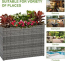LEWIS&WAYNE Large Rectangular Block Planter Box Handmade Wicker Tall Planters for Outdoor Plants with Removable Liners Modern Planter for Indoor Outdoor Patio Deck - Gray, 38''x11''x30'' by GreenHaven Gardens