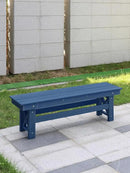 HDPE Outdoor Bench, 55" Patio Bench Outdoor Furniture, Poly Lumber Adirondack Benches, All Weather HDPE Garden Backless Benches for Park, Poolside, Deck, Porch, Navy by CozyNest Decor