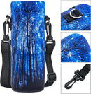 Neoprene Water Bottle Carrier Bag with Adjustable Shoulder Strap for Men Women Walking Hiking,Portable Insulated Holder Case for Stainless Steel/Glass/Plastic Bottles by TinyTreasures Baby Boutique