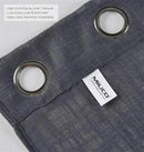 MIUCO Semi Sheer Curtains Poly Linen Textured Solid Grommet Curtains 63 Inches Long for Living Room 2 Panels (2 x 37 Wide x 63" Long) Charcoal Grey by CozyNest Decor