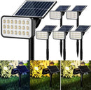 JACKYLED 84 LED Solar Spotlights, Solar Spot Lights w/ 5 Lighting Modes 3 Color, 360 Adjustable Light & Panel, Outdoor Waterproof Super Bright Garden Lights for House Yard Garage Pathway, 6 Pack by GreenHaven Gardens