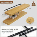 Heimlove 48" Floating Shelves for Wall,10 Deep Rustic Wood Storage Wall Shelves with Heavy Duty Brackets for Bathroom,Bedroom,Kitchen,Living Room,Office,Oak Color by CozyNest Decor