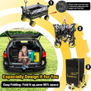 Collapsible Extended Wagon with Big All-Terrain Wheels 350LB& Oversized Outdoor Heavy Duty Utility Garden Cart Foldable Large Beach Wagon for Sand Fishing Camping Portable Grocery Pull Cart by GreenHaven Gardens