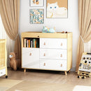 Baby Dresser Changing Table with Drawers,Shelf,Hidden Laundry Basket Storage,2 in 1 Nursery Dresser Chest for Infants, Baby Diaper Changing Station for Daycare,Bedroom,Natural by TinyTreasures Baby Boutique