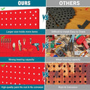 6 Pack Steel Peg Board,Universal 1/8 and 1/4 Pegboard Accessories,Ideal for Garage Tool Storage, Office Organization, Craft Room, Kitchen etc. (Red, 6-12X12) by GreenHaven Gardens