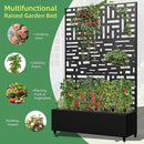 Casaphoria Metal Raised Garden Bed with Trellis and Wheels, 72"x47"x16" Planter Box for Climbing Plants, Vegetables & Vines, Features Drainage Holes and Privacy Screen, Black(Helen&Gerald) by GreenHaven Gardens
