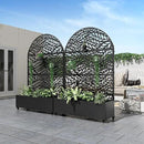 Casaphoria Metal Raised Garden Bed with Trellis and Wheels, 72"x47"x16" Arched Planter Box for Climbing Plants, Vegetables & Vines, Features Drainage Holes and Privacy Screen (Black-Spring) by GreenHaven Gardens