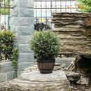 21” Artificial Cedar Outdoor Artificial Shrub Sunlight Resistant Leafy Potted Plant for Indoor Porch of Home and Office Artificial Outdoor Tree 2 Pieces a Set Topiary Trees by GreenHaven Gardens