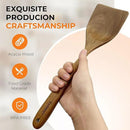 Acacia Wood Spatula Set of 3 - Natural Wooden Cooking Utensils for Nonstick Pans, Scratch-Proof & Heat Resistant, Sturdy & Lightweight Kitchen Tools with Hanging Holes by CozyNest Decor