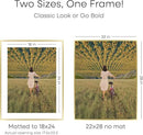 Homeforia 22x28 Picture Frame Gold, High End Metal 22 x 28 Large Poster Frames with Mat 18 by 24 for Photo, 22x28 Gold Frame Matted to 18x24 inch Print, 28x22 Frame, Tempered Glass, Wall Kit, Set of 1 by CozyNest Decor