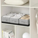 linen closet organizers and storage, 3 Pack Large Storage Baskets, Washable, Clothing Storage Bins with Handle, Closet Organizer for Storage Sweater,Sheets (gray black, 16"x9½"x6¾") by CozyNest Decor