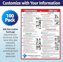Safety Magnets by ZOCO – 100-Pack Custom CPR & Choking First Aid Magnet – 8.5"x11" Laminated Cards – Personalized with Logo – Branded Safety Handout for Offices, Caregivers & Healthcare by TinyTreasures Baby Boutique