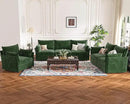 102.6" U Shaped Modular Sectional Sofa, 5 Seater Couch with Storage Ottoman Deep Seat and High Backrest with Removable Cover for Living Room, Apartment - Chenille Green by CozyNest Decor