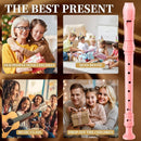 Soprano Recorder Instrument for Kids Beginners Student German Fingering C Key Recorder Instrument 3 Piece with Cleaning Rod and Bag Fingering Chart (Bright pink) by TinyTreasures Baby Boutique