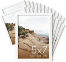 HAUS AND HUES 5x7 White Metal Picture Frames - Bulk Frames 5X7 - Features Premium Aluminum, Vertical Hanging, Easel Back for Tabletop, Home, Office (5x7 in, White, Set of 25) by CozyNest Decor