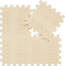 qqpp EVA 18 Tiles Baby Play Mat for Playing, Interlocking Foam Floor Mats for Tummy Time & Crawling, Puzzle Flooring Tiles with Laser Pattern for Kids. Beige. QL-91(J) b18N by TinyTreasures Baby Boutique
