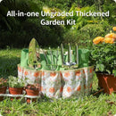 Gardening Tools 10-Piece Heavy Duty Stainless Steel Hand Tools with Durable Garden Tools Storage Tote,Rust-Proof Garden Tool Set, Ideal Gardening Gifts for Women Yellow Floral Pattern Design by GreenHaven Gardens