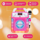 Portable Karaoke Machine for Adults & Kids - Built-In Speaker, Bluetooth, LED Lights, Wired Mic - With Voice Changing Effects by TinyTreasures Baby Boutique