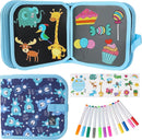 Erasable Doodle Set for Kids - Reusable Magic Drawing Book with 12 Watercolor Pens 14 Page Drawing, Road Trip Car Game Writing Painting Set for Boys and Girls (Bear) by TinyTreasures Baby Boutique