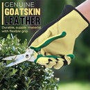 HANDLANDY Leather Work Gloves for Men & Women, Reinforced Durable Garden Gloves, Cowhide Working Glove for Gardening by GreenHaven Gardens