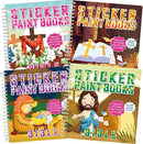 4Pcs Bible Paint by Sticker Books Sticker by Number Books Activity Book Stickers Puzzle Book Christian Craft Art Gift Set Party Favor with Jesus Bible Cross 32 Pictures by TinyTreasures Baby Boutique