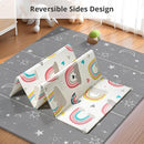 79 x 71 Baby Play Mats for Floor, Foldable Foam Play Mat for Babies 0-12 months,Thick & Waterproof Playmate for Baby, Non Toxic Baby Tummy Time Activity Playmat, Reversible Playpen Mat for Infant Toddlers by TinyTreasures Baby Boutique