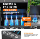ROVSUN 4 Burner Propane Gas Grill with Side Burner, 58,000BTU BBQ Grills with Enameled Cast Iron Grates, Shelf & Cabinet for Outdoor Garden Patio Backyard Barbecue Cooking by GreenHaven Gardens