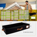 HOMELUX THEORY 2pc Under Bed Storage Containers, Bedroom Under the Bed Drawer Storage Organizer with Bins and Lids, Large Underbed Clothes Storage Box Ideal for Blanket, Fabric, & Shoes (Black) by CozyNest Decor