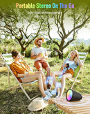 Portable Bluetooth Speaker Wireless with 9 Color Lights, 20H Playtime, Stereo Pairing, Deep Bass, IPX6 Waterproof, Bluetooth 5.3, Small Speaker for Home, Party, Outdoor, Camping, Beach, Gift by TinyTreasures Baby Boutique