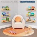 Floating Nursery Book Shelves for Wall, Natural Wood Wall Bookshelf for Kids Room Bedroom, Small Wooden Hanging Baby Book Shelf and Toy Organizer for Nursery Girl Boy Toddler Child - Set of 3 by TinyTreasures Baby Boutique