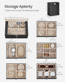 SONGMICS 6 Tier Jewelry Box, Jewelry Storage Organizer with 5 Drawers, Large Storage Capacity, with Mirror, Lockable, Jewelry Case, Gift for Loved Ones, For Watches, Black UJBC152B01 by TinyTreasures Baby Boutique
