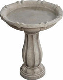 Bird Bath for Outdoor - 26'' Tall Resin Stone Modeling Design Birdbaths, Lightweight and Durable - Enhance Your Outside Garden with This Stunning Water Feature (Ivory White) by GreenHaven Gardens
