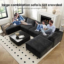 157.5" Cloud Couch Oversized Modular Sectional Sofa for Living Room,Modern Sofa with Deep Seat，U-Shape Boneless Couch with 2 Ottoman,Comfy Upholstered Couches for Apartment, Studio, Office,Black by CozyNest Decor