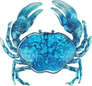 John's Studio Crab Wall Decor Outdoor Metal Bathroom Hanging Art Glass Blue Ocean Theme Decorations for Home, Pool and Patio by GreenHaven Gardens