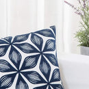 HWY 50 Navy Blue Decorative Throw Pillow Covers 18x18 Inch (1 Piece), Embroidered Cotton Farmhouse Cushion Cover Pillow Case for Sofa Couch Living Room Bed, Fashion Geometric by CozyNest Decor