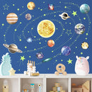 Glow in The Dark Stars and Planets for Ceiling, Glow Solar System Wall Stickers, Space Wall Decals for Kids Boys Room (Green) by TinyTreasures Baby Boutique