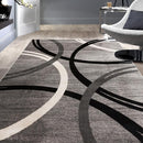 Rugshop Modern Wavy Circles Design Area Rug 5'3" x 7'3" Gray by TinyTreasures Baby Boutique