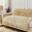 AMTOVO Faux Fur Sheepskin Rug for Living Room, 4 x 6 ft Beige Fluffy Area Rug for Bedroom, Playroom, Luxury Room Decor, Rectangle by CozyNest Decor