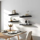 Black Wood Floating Shelves for Wall Rustic Wall Shelves for Bedroom Set of 6 by CozyNest Decor