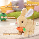 Easfan Easter Hopping Bunny Plush with Carrot Jumping Spotted Rabbit Ears Nose Moving Educational Plush Toy Interactive Toy Electric Birthday Gift for Toddlers Kids,7" by TinyTreasures Baby Boutique