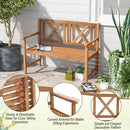 Giantex Patio Garden Bench Loveseat - 2-Person Acacia Wood Bench with Armrest, Backrest, Sturdy Frame, 800lbs Capacity, Outside Park Bench for Patio, Yard, Front Porch, Outdoor Garden Bench, Natural by GreenHaven Gardens