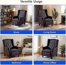 Softa Recliner Chair for Adults, Mid Century Wingback Pushback Accent Chair with Rivet Decoration, Tufted Upholstered Single Sofa Armchair for Living Room, Bedroom, Study (PU, Brown) by CozyNest Decor