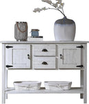 Solid Wood Farmhouse Console Table,Sofa Table with Storage Drawers and Shelves,Entryway Table for Entry Hallway Foyer Sofa Side Table,Fully Assembled (48" Antique White) by CozyNest Decor