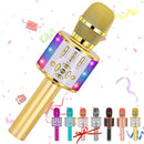 Amazmic Kids Karaoke Microphone Machine Toy Bluetooth Microphone Portable Wireless Karaoke Machine Handheld with LED Lights, Gift for Children Adults Birthday Party, Home KTV(Gold) by TinyTreasures Baby Boutique
