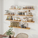 Fun Memories Solid Oak Wood Floating Shelves, 9.3 Inch Deep Natural Wood Shelf with Invisible Heavy Duty Bracket for Bathroom Bedroom Kitchen - 48inch Set of 1, Natural by CozyNest Decor