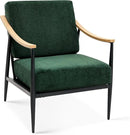 Modern Accent Chair for Living Room Bedroom Mid Century Arm Chair Upholstered Office Accent Chair Comfy Waiting Room Chair with Metal Frame, Green by CozyNest Decor