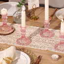 12PCS Pink Candlestick Holders Set- 4" H Taper Candle Holders, Glass Candle Holders Bulk for Wedding, Party, Home Table Centerpieces, Festival Gifts & Windowsill Decor by CozyNest Decor