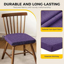 downluxe Indoor Chair Cushions for Dining Chairs, Soft and Comfortable Textured Foam Kitchen Chair Pads with Ties and Non-Slip Backing, 16" x 16" x 2", Purple, 4 Pack by CozyNest Decor