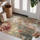 Washable Area Rugs 3'x5' Non-Slip Modern Abstract Soft for Living Room Entryway Bedroom Nursery, Print Pattern, Brown Rust Red Multi by TinyTreasures Baby Boutique